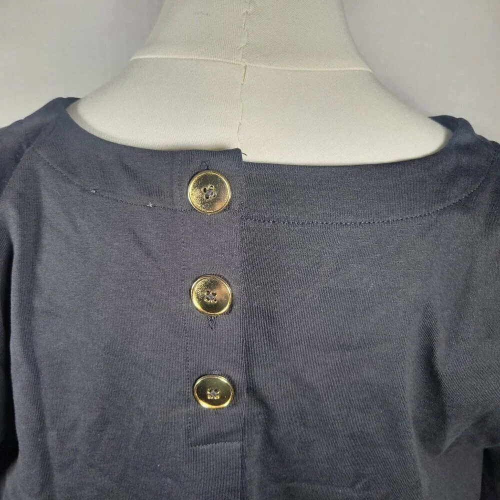 J.Crew Puff Sleeve Button Back Long Sleeve Cotton Top Size M